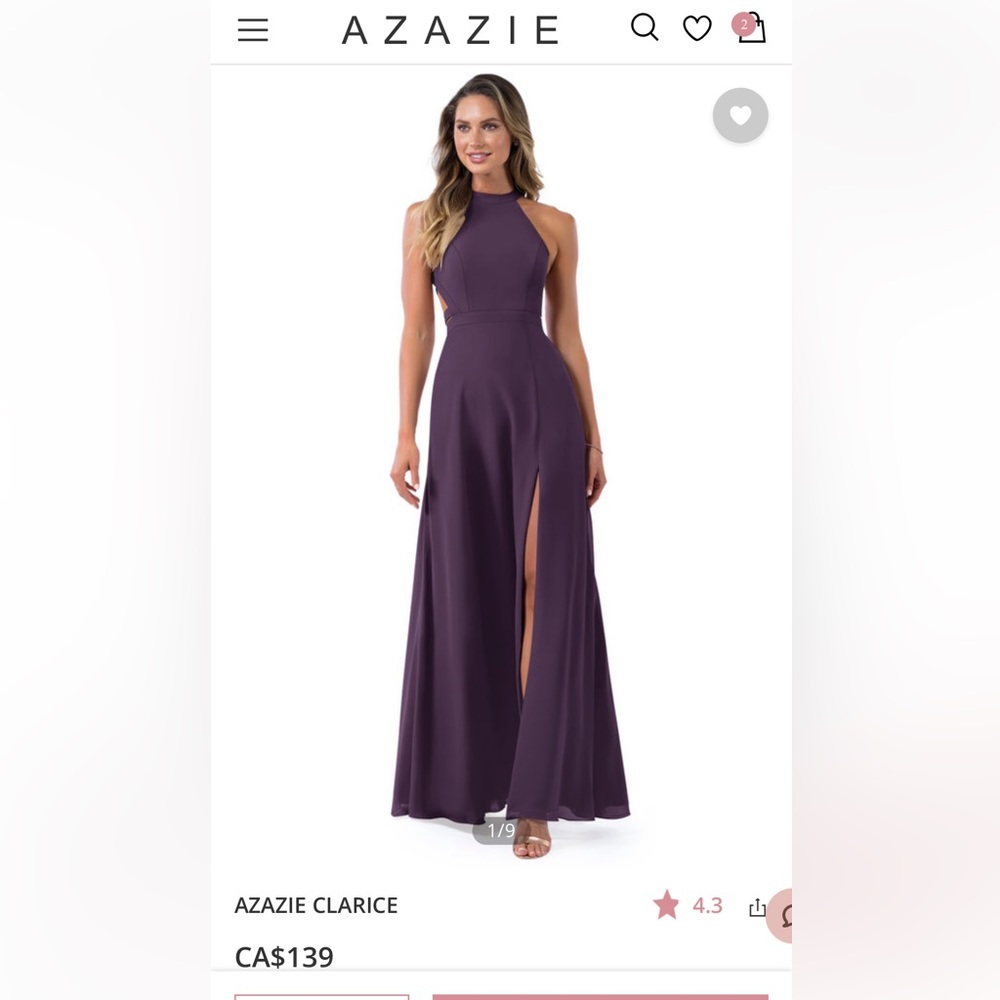 Azazie Clarice dress A6 Plum